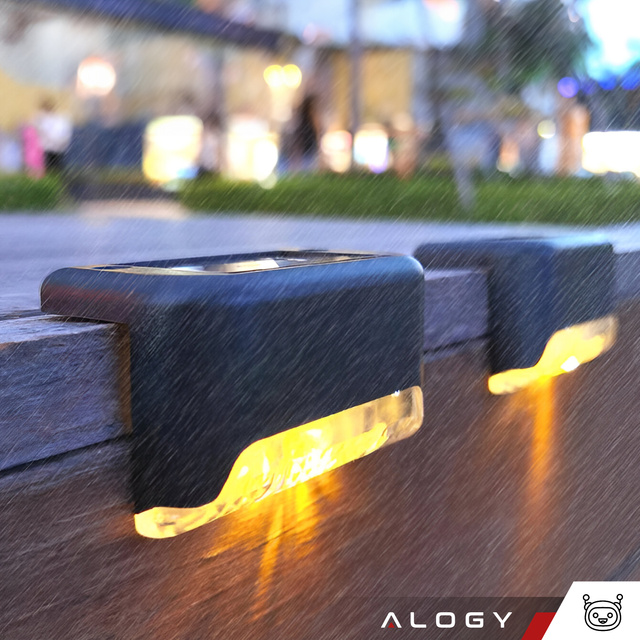 LED solárne záhradné svietidlo na terasu, balkón, schody, zábradlie so súmrakovým senzorom, AAA batéria, čierna