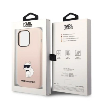 Karl Lagerfeld Pouzdro KLHCP14XSNCHBCP pro iPhone 14 Pro Max 6,7" pevné pouzdro Silikonová Choupette růžová/růžová