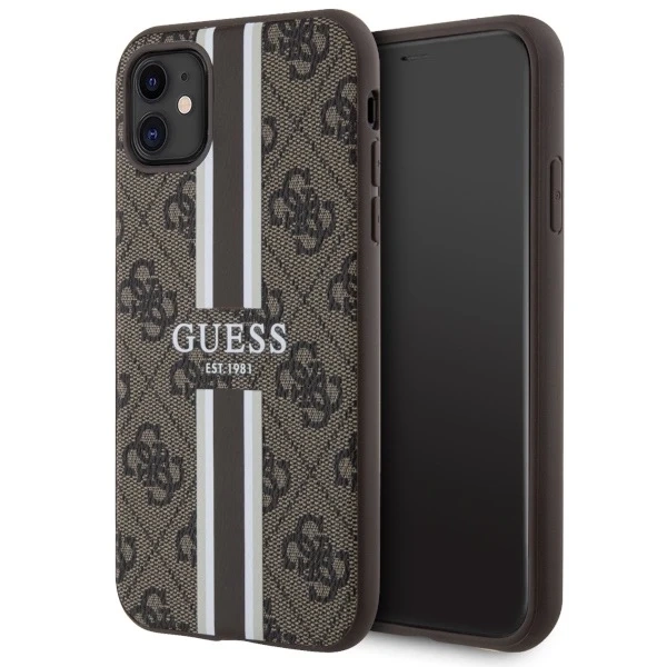 Etui Guess GUHMN61P4RPSW pro iPhone 11 / Xr pevný obal 4G Printed Stripes MagSafe