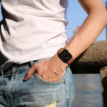 Tech-protect leatherfit apple watch 4 / 5 / 6 / 7 / 8 / se / ultra (42 / 44 / 45 / 49 мм) коричневий