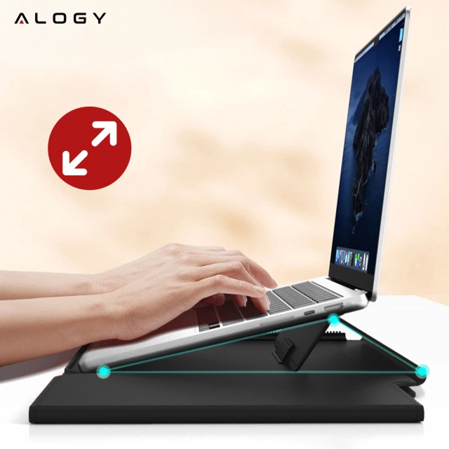 Багатофункціональна складна сумка для ноутбука Alogy FlexCase Pro з підставкою та килимком для миші для Macbook 13/14" чорного кольору