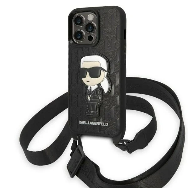Захисний чохол для телефону Karl Lagerfeld KLHCP14LSTKMK для Apple iPhone 14 Pro 6.1" black/black hardcase Monogram Ikonik Patch