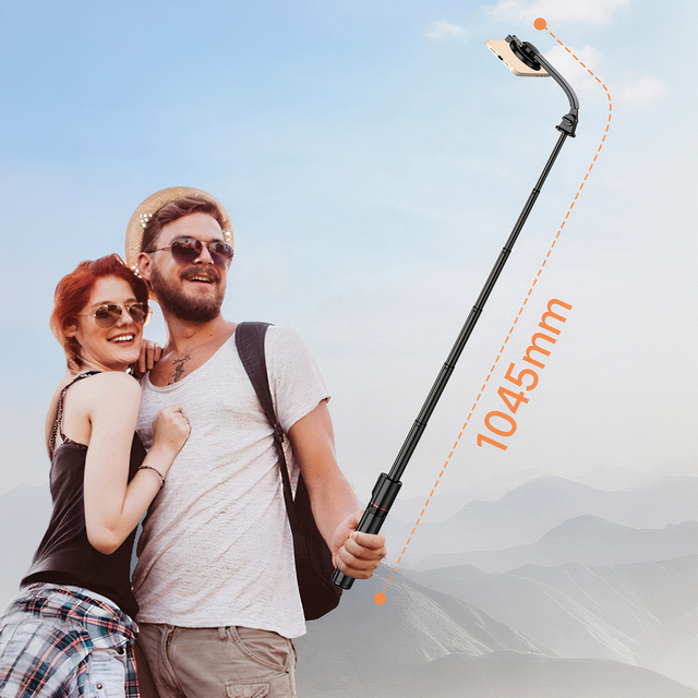 Selfie-Stick, Stativ, Stativ, magnetischer Halter für Handyfotos, Bluetooth-Fernbedienung, Yesido SF19, magnetisch, Schwarz