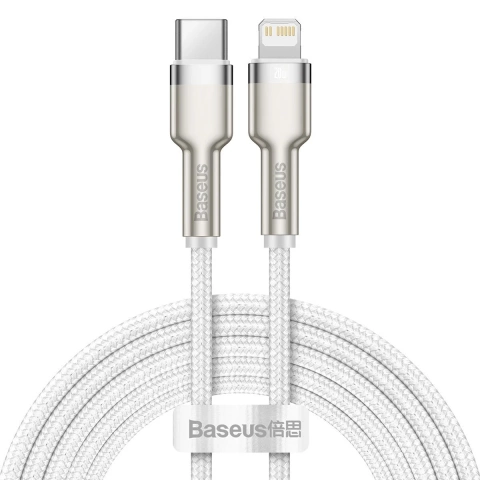 Kabel USB-C na Lightning Baseus Cafule, PD, 20W, 2m (bílý)