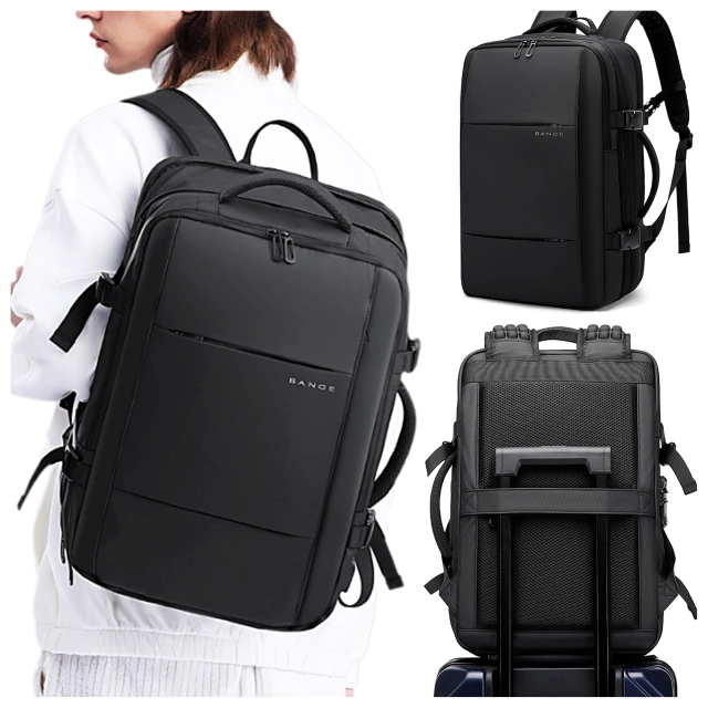 Bange Waterproof Backpack for Laptop 15.6" City Travel 45x30x16 cm for Work Airplane Men's Women's with USB Port Black