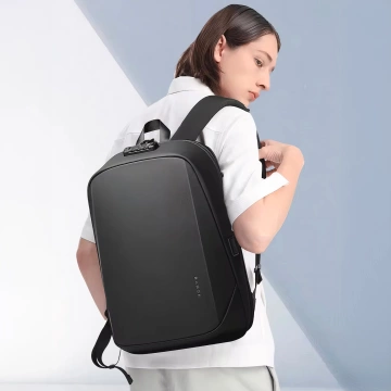 Bange Vodotesný batoh na 15,6" notebook Cestovný 47x30x12,5 cm do práce Školské lietadlo Pánsky Dámsky USB Anti-theft TSA Code Black