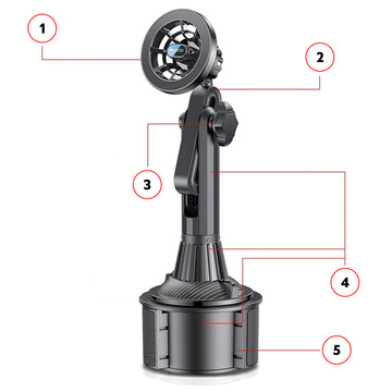 Magnetic car holder for MagSafe phone in place of a cup Cup Holder Yesido C200 Black
