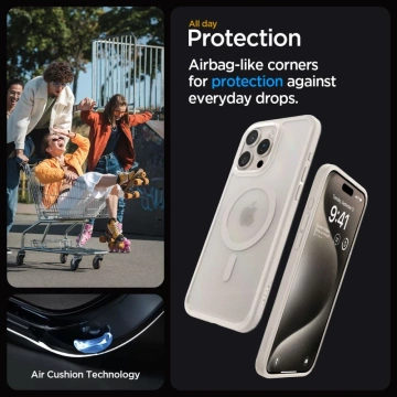 Spigen Ultra Hybrid Mag Mag Safe Case for Apple iPhone 15 Pro Frost Natural Titanium