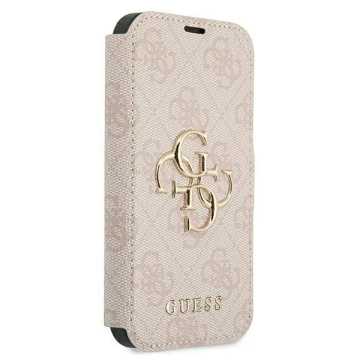 Pouzdro Guess GUBKP13L4GMGPI pro Apple iPhone 13 Pro / 13 6,1" růžová/růžová kniha 4G Big Metal Logo