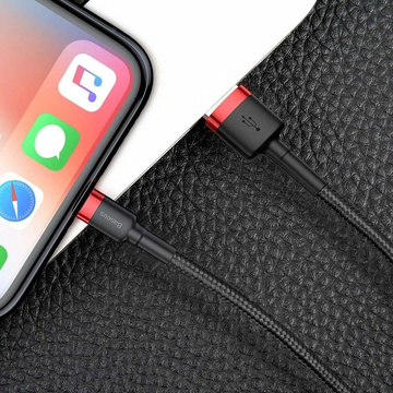 Baseus Cafule Lightning USB 2.4A Kabel 50cm (schwarz und rot)