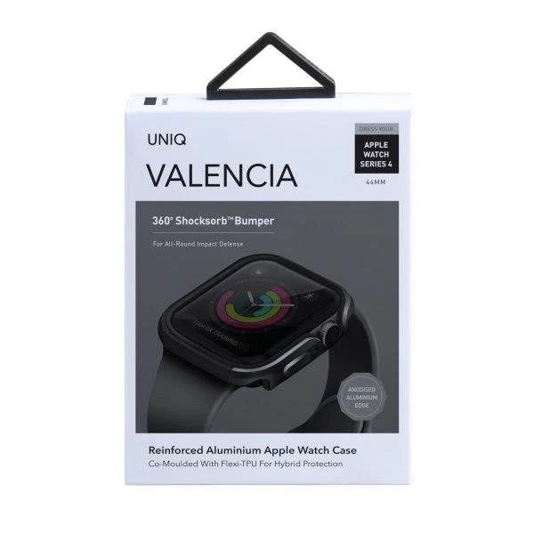 Pouzdro UNIQ pro Valencia Apple Watch Series 4/5/6 / SE 44mm. šedá / bronzově šedá