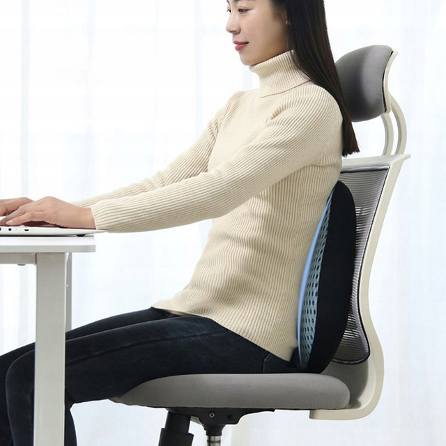 Orthopedic pillow Lumbar memory foam remembering the layout for a chair for a back for a chair for a desk for a car Blue