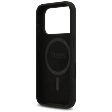 Etui do iPhone 17 Pro Guess Silicone Triangle Logo MagSafe Black