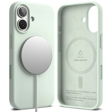 Etui do iPhone 17 Ringke Silicone Magnetic MagSafe Soft Mint