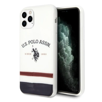 Pouzdro na telefon US Polo USHCN65PCSTRB pro Apple iPhone 11 Pro Max bílá/bílá Tricolor Pattern Collection