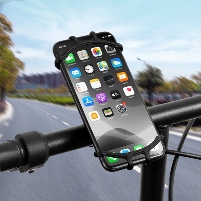 Велосипедний тримач Alogy Spider TPU Bike Phone Holder Силіконовий гнучкий для велосипедного моторолера квадроцикла Чорний