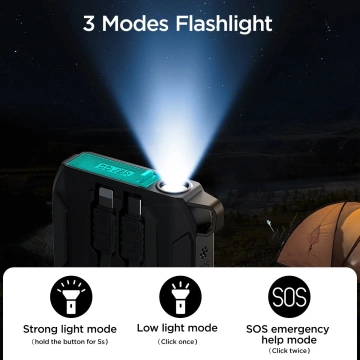 Зовнішній акумулятор Joyroom 10000mAh 22.5W з кабелями USB-C та Lightning, чорний