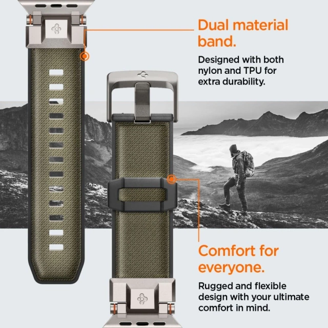 Ремінець Spigen DuraPro Armor Military зеленого кольору для Apple Watch (42/44/45/46/49 мм)