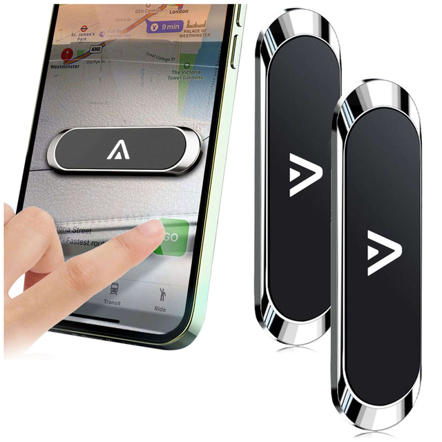 Автомобільний тримач x2, набір Alogy, магнітний, самоклеючий, чорний