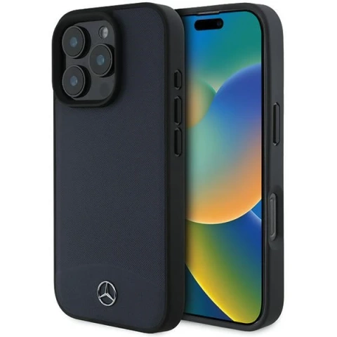 Чохол Mercedes для iPhone 16 Pro Max 6.9" Grey Hardcase Textured And Plain Leather MagSafe