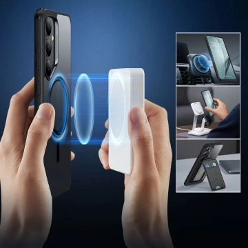 Kryt Samsung Galaxy S25 Plus, číry/čierny, ESR Classic Hybrid HaloLock MagSafe