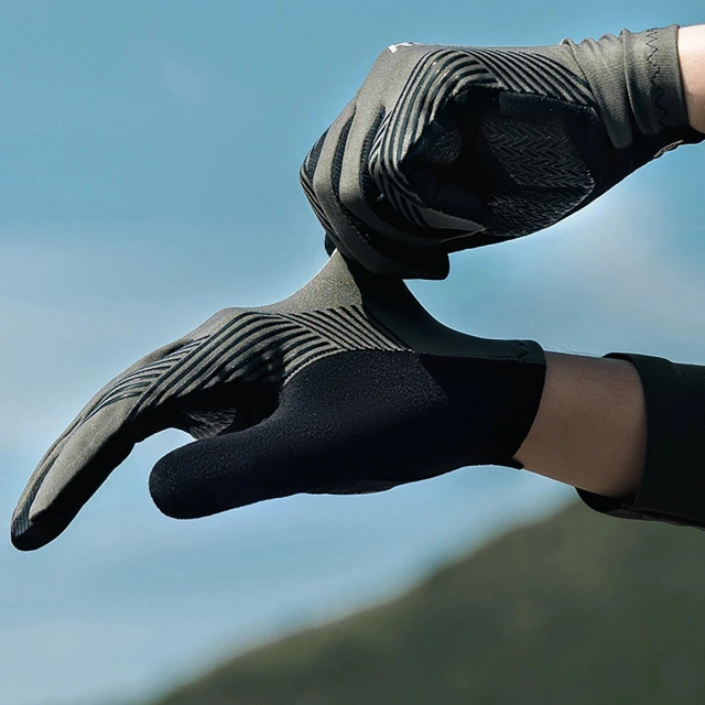 Rękawiczki Rowerowe Rockbros 3-Sezonowe S Zielone Dotykowe