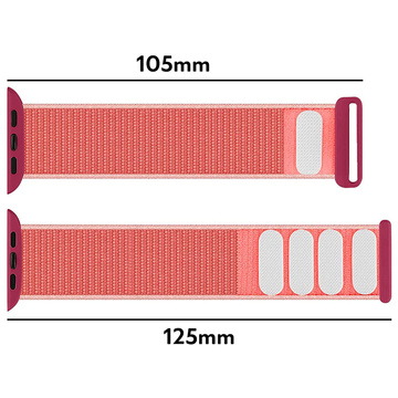 Alogy Nylon Strap with Velcro for Apple Watch 1/2/3/4/5/6/7/8/SE/Ultra (42/44/45/49mm) Pink