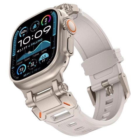 Ремінець-браслет Alogy Luxury Metal TPU Band для Apple Watch 42/44/45/49 мм бежевий