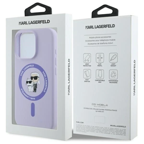 Чохол Karl Lagerfeld для iPhone 16 Pro 6.3" Purple MagSafe Hardcase Silicone Karl