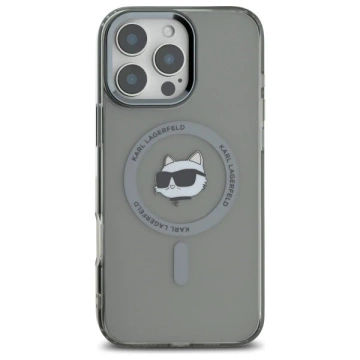 Чохол Karl Lagerfeld для iPhone 16 Pro Max 6.9" Black MagSafe Hardcase IML Metal Choupette Head