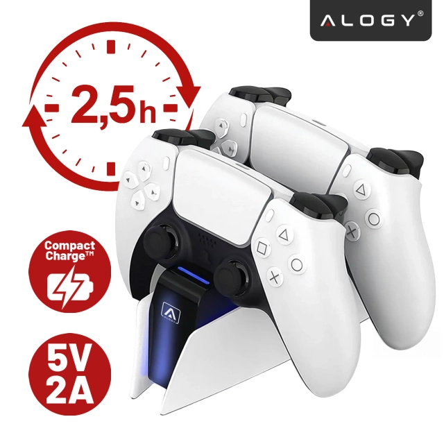 Duální dokovací stanice pro ovladač PlayStation 5 PS5 Pad White