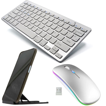 Universelle kabellose Bluetooth-Tastatur für iPad iMac iOS Android Windows Schlanke LED-Maus mit verstellbarem Ständer