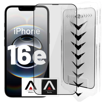 Tvrzené sklo pro Apple iPhone 16e, ochranná fólie 9H Alogy EasyShield™️ s montážním rámečkem