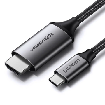 Uzelený kábel HDMI - USB Typ C 4K 60 Hz 1,5 m čierno-sivý (MM142 50570)