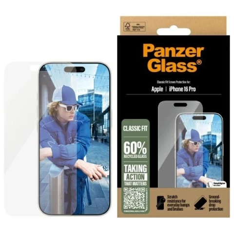 Tvrzené sklo pro iPhone 16 Pro PanzerGlass Screen Protector Classic Fit