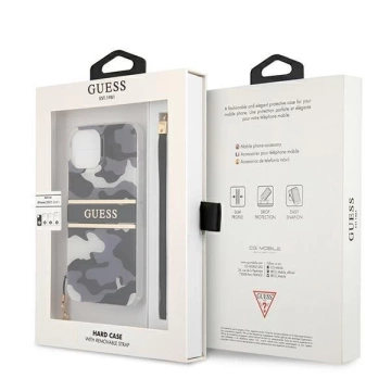 Guess GUHCP13SKCABBK iPhone 13 mini 5,4" czarny/чорний твердий чохол Camo Strap Collection
