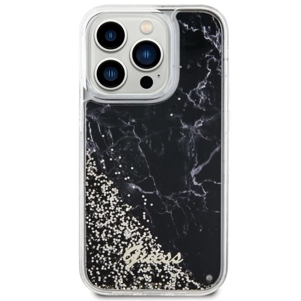 Etui Guess GUHCP14LLCSGSGK для iPhone 14 Pro 6.1" твердий чохол Liquid Glitter Marble