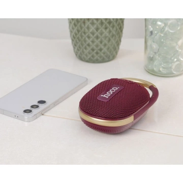 Přenosný Bluetooth reproduktor HOCO HC17 s karabinou, vínový, 5W