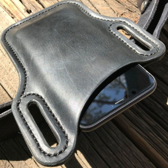 Univerzální pouzdro na telefon, slipový kryt, taška Alogy, kožené pouzdro na opasek, černé pouzdro