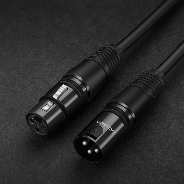 UGREEN prodlužovací kabel audio kabel kabel mikrofonu XLR (samice) - XLR (samec) 2 m (AV130)