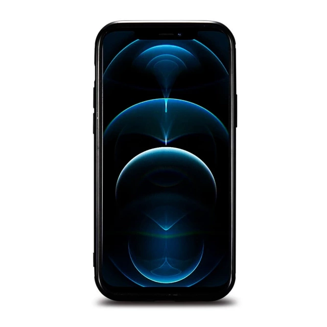 Pouzdro iCarer Leather Oil Wax potažené pravou kůží pro iPhone 12 Pro Max černé (ALI1206-BK)