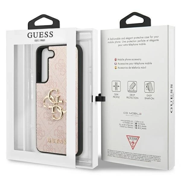 Guess GUHCS23S4GMGPI case for Samsung Galaxy S23 S911 pink/pink hardcase 4G Big Metal Logo