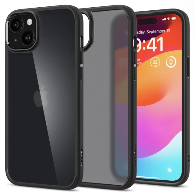 Etui Spigen Ultra Hybrid, морозний чорний для iPhone 15 Plus