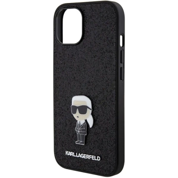 Etui Karl Lagerfeld KLHCP15SGKNPSK для iPhone 15 6.1" czarny/чорний твердий чохол з фіксованим блиском Ikonik Logo Metal Pin