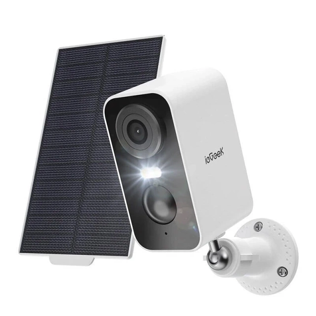 ieGeek Wireless Outdoor WiFi Camera 3MP White with Solar Panel