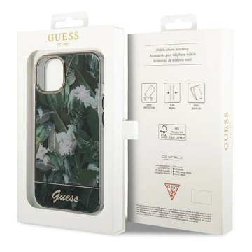 Etui Guess GUHCP14SHGJGHA do Apple iPhone 14 6,1" zielony/zelené pevné puzdro Jungle Collection