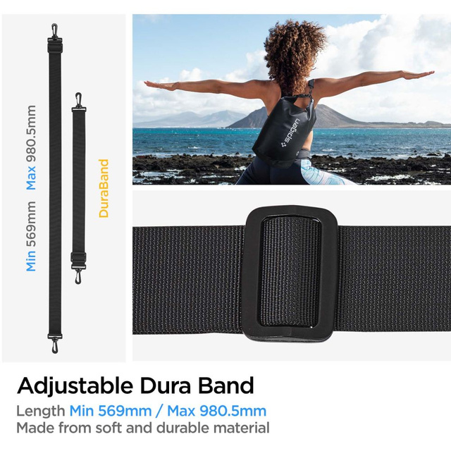 Wodoodporna torba 20L / 2L Spigen A630 uniwersalna Waterproof Bag Black