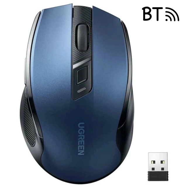 UGREEN KABELLOSE OPTISCHE MAUS MU006 BLAU 2,4 GHz BT