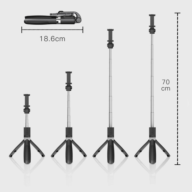Kijek Uchwyt Selfie Stick Tripod Bluetooth bezprzewodowy L01S Wireless Black