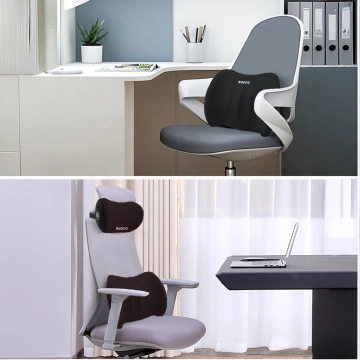 2x Alogy Autokissen Rücken Lendenwirbelsäule Nackenstütze Memory Foam Schwarz